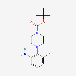 molecular formula C15H22FN3O2 B2587340 叔丁基4-(2-氨基-6-氟苯基)哌嗪-1-羧酸酯 CAS No. 1173833-72-1