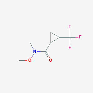 molecular formula C7H10F3NO2 B2587341 N-甲氧基-N-甲基-2-(三氟甲基)环丙烷-1-甲酰胺 CAS No. 1824253-11-3