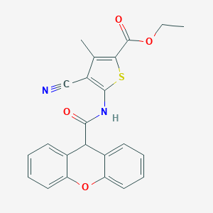 molecular formula C23H18N2O4S B258735 ethyl 4-cyano-3-methyl-5-[(9H-xanthen-9-ylcarbonyl)amino]thiophene-2-carboxylate 