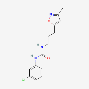 molecular formula C14H16ClN3O2 B2587360 1-(3-氯苯基)-3-(3-(3-甲基异恶唑-5-基)丙基)脲 CAS No. 2034244-83-0
