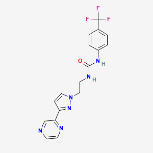 1-(2-(3-(pyrazin-2-yl)-1H-pyrazol-1-yl)ethyl)-3-(4-(trifluoromethyl)phenyl)urea