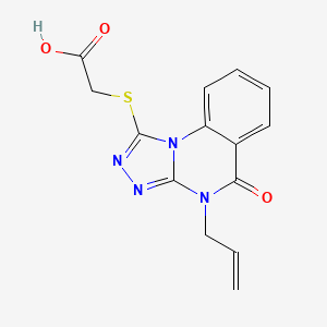 molecular formula C14H12N4O3S B2587366 [(4-烯丙基-5-氧代-4,5-二氢[1,2,4]三唑并[4,3-a]喹唑啉-1-基)硫]乙酸 CAS No. 742094-79-7