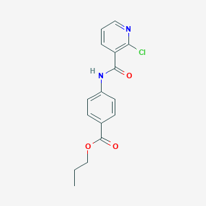molecular formula C16H15ClN2O3 B258737 Propyl 4-{[(2-chloropyridin-3-yl)carbonyl]amino}benzoate 