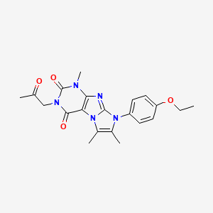 molecular formula C21H23N5O4 B2587370 6-(4-Ethoxyphenyl)-4,7,8-trimethyl-2-(2-oxopropyl)purino[7,8-a]imidazole-1,3-dione CAS No. 876670-57-4