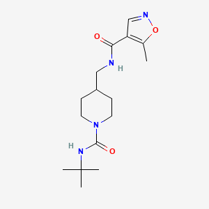 molecular formula C16H26N4O3 B2587382 N-((1-(tert-butylcarbamoyl)pipéridin-4-yl)méthyl)-5-méthylisoxazole-4-carboxamide CAS No. 1428357-25-8