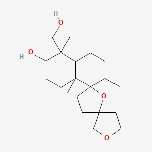 molecular formula C20H34O4 B2587383 5''-(hydroxymethyl)-2'',5'',8a''-trimethyldodecahydro-2''H-dispiro[furan-3,2'-furan-5',1''-naphthalen]-6''-ol CAS No. 32845-80-0