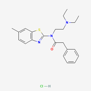 molecular formula C22H28ClN3OS B2587387 N-(2-(diethylamino)ethyl)-N-(6-methylbenzo[d]thiazol-2-yl)-2-phenylacetamide hydrochloride CAS No. 1215340-97-8