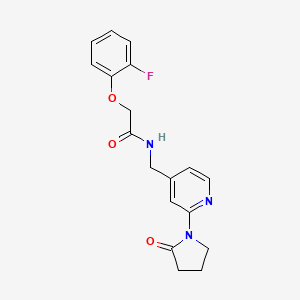 molecular formula C18H18FN3O3 B2587388 2-(2-fluorophenoxy)-N-((2-(2-oxopyrrolidin-1-yl)pyridin-4-yl)methyl)acetamide CAS No. 2034339-07-4