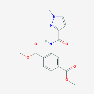molecular formula C15H15N3O5 B258739 dimethyl 2-{[(1-methyl-1H-pyrazol-3-yl)carbonyl]amino}terephthalate 