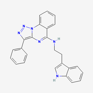 molecular formula C25H20N6 B2587393 N-(2-(1H-indol-3-yl)ethyl)-3-phenyl-[1,2,3]triazolo[1,5-a]quinazolin-5-amine CAS No. 902284-84-8