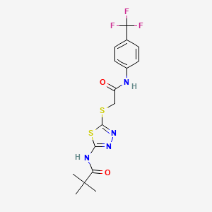 2,2-dimethyl-N-{5-[({[4-(trifluoromethyl)phenyl]carbamoyl}methyl)sulfanyl]-1,3,4-thiadiazol-2-yl}propanamide