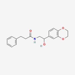 N-(2-(2,3-dihydrobenzo[b][1,4]dioxin-6-yl)-2-hydroxyethyl)-3-phenylpropanamide