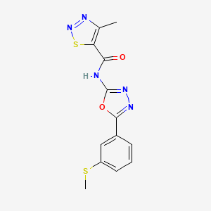 molecular formula C13H11N5O2S2 B2587407 4-甲基-N-(5-(3-(甲硫基)苯基)-1,3,4-恶二唑-2-基)-1,2,3-噻二唑-5-甲酰胺 CAS No. 1171226-05-3
