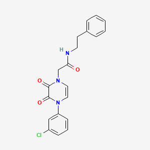 molecular formula C20H18ClN3O3 B2587408 2-(4-(3-chlorophenyl)-2,3-dioxo-3,4-dihydropyrazin-1(2H)-yl)-N-phenethylacetamide CAS No. 904524-24-9