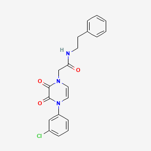 molecular formula C20H18ClN3O3 B2587408 N-Phenethyl-2-(4-(3-chlorophenyl)-2,3-dioxo-3,4-dihydropyrazin-1(2H)-yl)acetamid CAS No. 904524-24-9