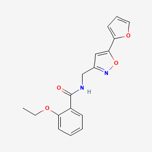 molecular formula C17H16N2O4 B2587411 2-ethoxy-N-((5-(furan-2-yl)isoxazol-3-yl)methyl)benzamide CAS No. 1105240-53-6