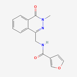 molecular formula C15H13N3O3 B2587418 N-((3-methyl-4-oxo-3,4-dihydrophthalazin-1-yl)methyl)furan-3-carboxamide CAS No. 1396710-39-6