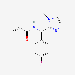 molecular formula C14H14FN3O B2587419 N-[(4-fluorophenyl)-(1-methylimidazol-2-yl)methyl]prop-2-enamide CAS No. 1156702-88-3