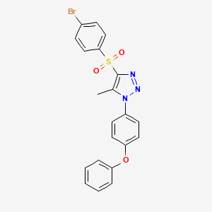 molecular formula C21H16BrN3O3S B2587420 4-(4-bromobenzenesulfonyl)-5-methyl-1-(4-phenoxyphenyl)-1H-1,2,3-triazole CAS No. 1097885-27-2