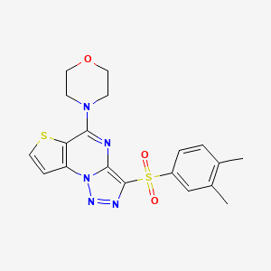 molecular formula C19H19N5O3S2 B2587421 3-[(3,4-Dimethylphenyl)sulfonyl]-5-morpholin-4-ylthieno[2,3-e][1,2,3]triazolo[1,5-a]pyrimidine CAS No. 892734-48-4