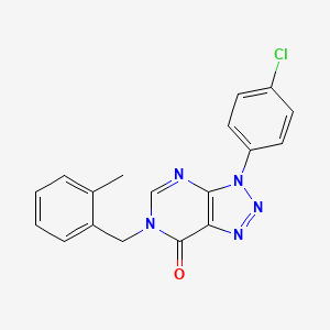 molecular formula C18H14ClN5O B2587423 3-(4-氯苯基)-6-[(2-甲基苯基)甲基]三唑并[4,5-d]嘧啶-7-酮 CAS No. 893913-95-6