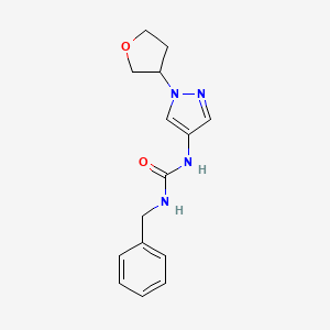molecular formula C15H18N4O2 B2587426 1-benzyl-3-(1-(tetrahydrofuran-3-yl)-1H-pyrazol-4-yl)urea CAS No. 1798041-67-4