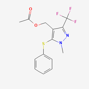 [1-methyl-5-(phenylsulfanyl)-3-(trifluoromethyl)-1H-pyrazol-4-yl]methyl acetate