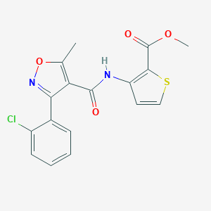 molecular formula C17H13ClN2O4S B258743 Methyl 3-({[3-(2-chlorophenyl)-5-methyl-4-isoxazolyl]carbonyl}amino)-2-thiophenecarboxylate 