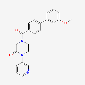 molecular formula C23H21N3O3 B2587430 4-(3'-Methoxy-[1,1'-biphenyl]-4-carbonyl)-1-(pyridin-3-yl)piperazin-2-one CAS No. 2191267-23-7