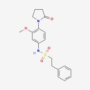 molecular formula C19H22N2O4S B2587431 N-(3-methoxy-4-(2-oxopyrrolidin-1-yl)phenyl)-2-phenylethanesulfonamide CAS No. 942012-82-0