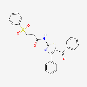 molecular formula C25H20N2O4S2 B2587441 N-(5-benzoyl-4-phenylthiazol-2-yl)-3-(phenylsulfonyl)propanamide CAS No. 868676-10-2