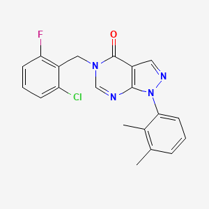 molecular formula C20H16ClFN4O B2587445 5-[(2-Chloro-6-fluorophenyl)methyl]-1-(2,3-dimethylphenyl)pyrazolo[3,4-d]pyrimidin-4-one CAS No. 887458-63-1