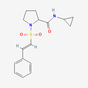 molecular formula C16H20N2O3S B2587446 N-cyclopropyl-1-[(E)-2-phenylethenyl]sulfonylpyrrolidine-2-carboxamide CAS No. 1219441-74-3