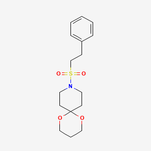 molecular formula C16H23NO4S B2587447 9-(Phenethylsulfonyl)-1,5-dioxa-9-azaspiro[5.5]undecane CAS No. 1328038-97-6