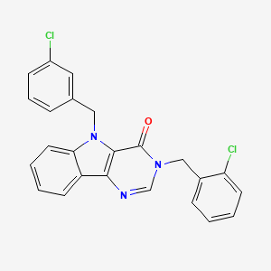 molecular formula C24H17Cl2N3O B2587457 3-(2-氯苄基)-5-(3-氯苄基)-3H-嘧啶并[5,4-b]吲哚-4(5H)-酮 CAS No. 1185004-97-0