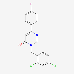 3-(2,4-dichlorobenzyl)-6-(4-fluorophenyl)pyrimidin-4(3H)-one