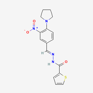 N'-((3-Nitro-4-(1-pyrrolidinyl)phenyl)methylene)-2-thiophenecarbohydrazide