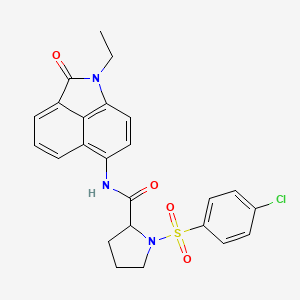 1-((4-chlorophenyl)sulfonyl)-N-(1-ethyl-2-oxo-1,2-dihydrobenzo[cd]indol-6-yl)pyrrolidine-2-carboxamide