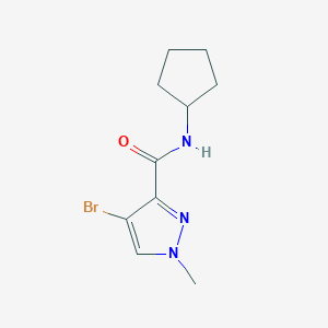 molecular formula C10H14BrN3O B258747 4-bromo-N-cyclopentyl-1-methyl-1H-pyrazole-3-carboxamide 