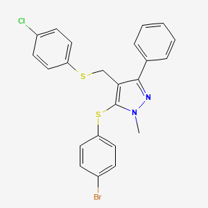 4-bromophenyl 4-{[(4-chlorophenyl)sulfanyl]methyl}-1-methyl-3-phenyl-1H-pyrazol-5-yl sulfide