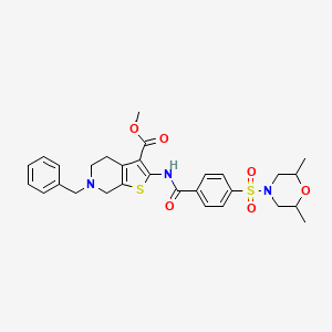 Methyl 6-benzyl-2-(4-((2,6-dimethylmorpholino)sulfonyl)benzamido)-4,5,6,7-tetrahydrothieno[2,3-c]pyridine-3-carboxylate