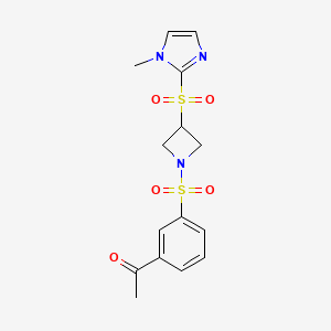 1-(3-((3-((1-methyl-1H-imidazol-2-yl)sulfonyl)azetidin-1-yl)sulfonyl)phenyl)ethanone