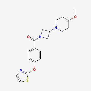 (3-(4-Methoxypiperidin-1-yl)azetidin-1-yl)(4-(thiazol-2-yloxy)phenyl)methanone