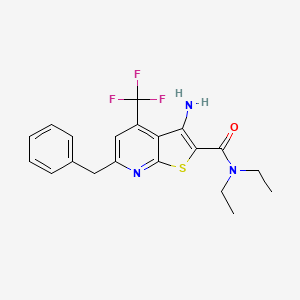 3-amino-6-benzyl-N,N-diethyl-4-(trifluoromethyl)thieno[2,3-b]pyridine-2-carboxamide