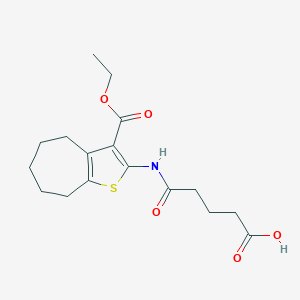 molecular formula C17H23NO5S B258750 5-{[3-(ethoxycarbonyl)-5,6,7,8-tetrahydro-4H-cyclohepta[b]thiophen-2-yl]amino}-5-oxopentanoic acid 