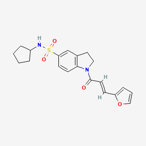 (2E)-1-{5-[(cyclopentylamino)sulfonyl]indolinyl}-3-(2-furyl)prop-2-en-1-one