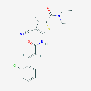 molecular formula C20H20ClN3O2S B258751 5-{[3-(2-chlorophenyl)acryloyl]amino}-4-cyano-N,N-diethyl-3-methyl-2-thiophenecarboxamide 