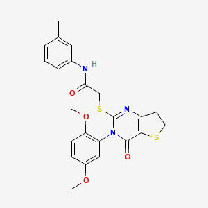 2-((3-(2,5-dimethoxyphenyl)-4-oxo-3,4,6,7-tetrahydrothieno[3,2-d]pyrimidin-2-yl)thio)-N-(m-tolyl)acetamide