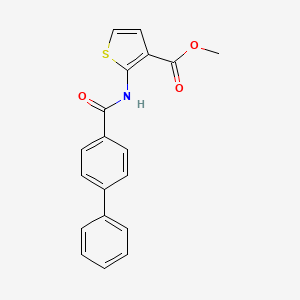 molecular formula C19H15NO3S B2587539 Methyl 2-[(4-phenylbenzoyl)amino]thiophene-3-carboxylate CAS No. 921096-24-4