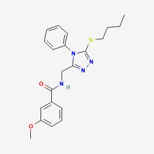 molecular formula C21H24N4O2S B2587540 N-[(5-butylsulfanyl-4-phenyl-1,2,4-triazol-3-yl)methyl]-3-methoxybenzamide CAS No. 391918-18-6